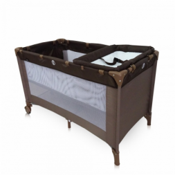 Παρκοκρέβατο MIKO P618-3, Brown με 2ο επίπεδο και αλλαξιέρα