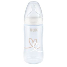 Nuk Μπιμπερό, First Choice Plus Temperature Control Πλαστικό με Θηλή Σιλικόνης 6-18 μηνών 300ml Άσπρο 10741940