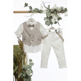 Mi Chiamo Βαπτιστικό Κοστούμι με Γιλέκο για Αγόρι Α4659-ΜΕ