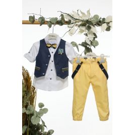 Mi Chiamo Βαπτιστικό Κοστούμι με Γιλέκο για Αγόρι Α4673