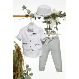 Mi Chiamo Βαπτιστικό Κοστούμι με Γιλέκο για Αγόρι Α4671
