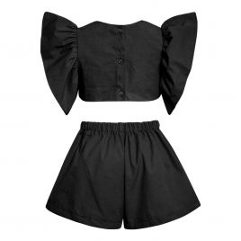 Two in a Castle Παιδικό Φόρεμα Monochrome 2 Pieces Ruffle Playsuit Kid Black T5223