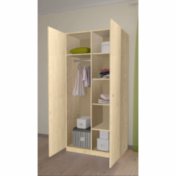 Παιδική Ντουλάπα Polini Kids, Simple 2-πόρτες φυσική