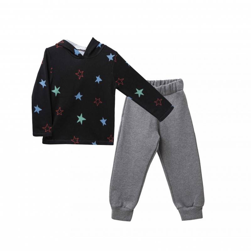 Two in a Castle Set With Long Sleeve Allover Top & Pants Kid Printed T5879