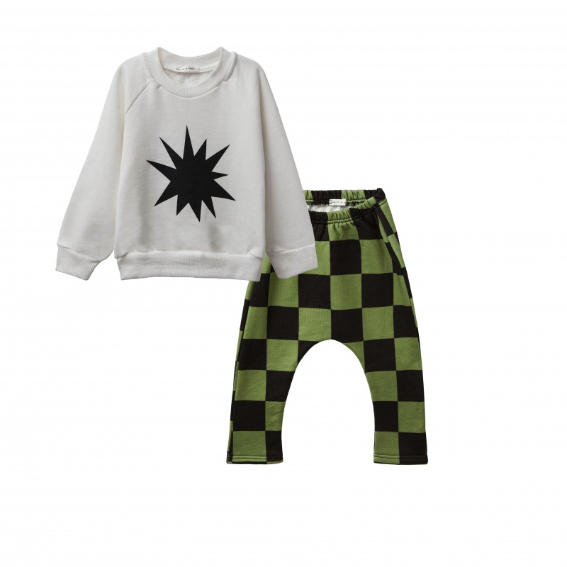Two in a Castle Set With Starboom Sweater & Allover Pants Baby Plaids T5914